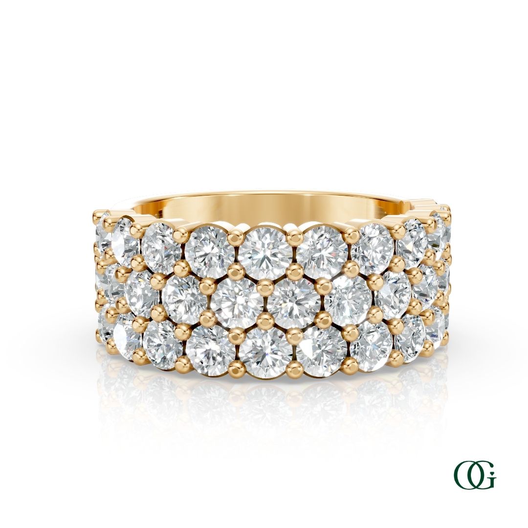Wide Round Diamond Band