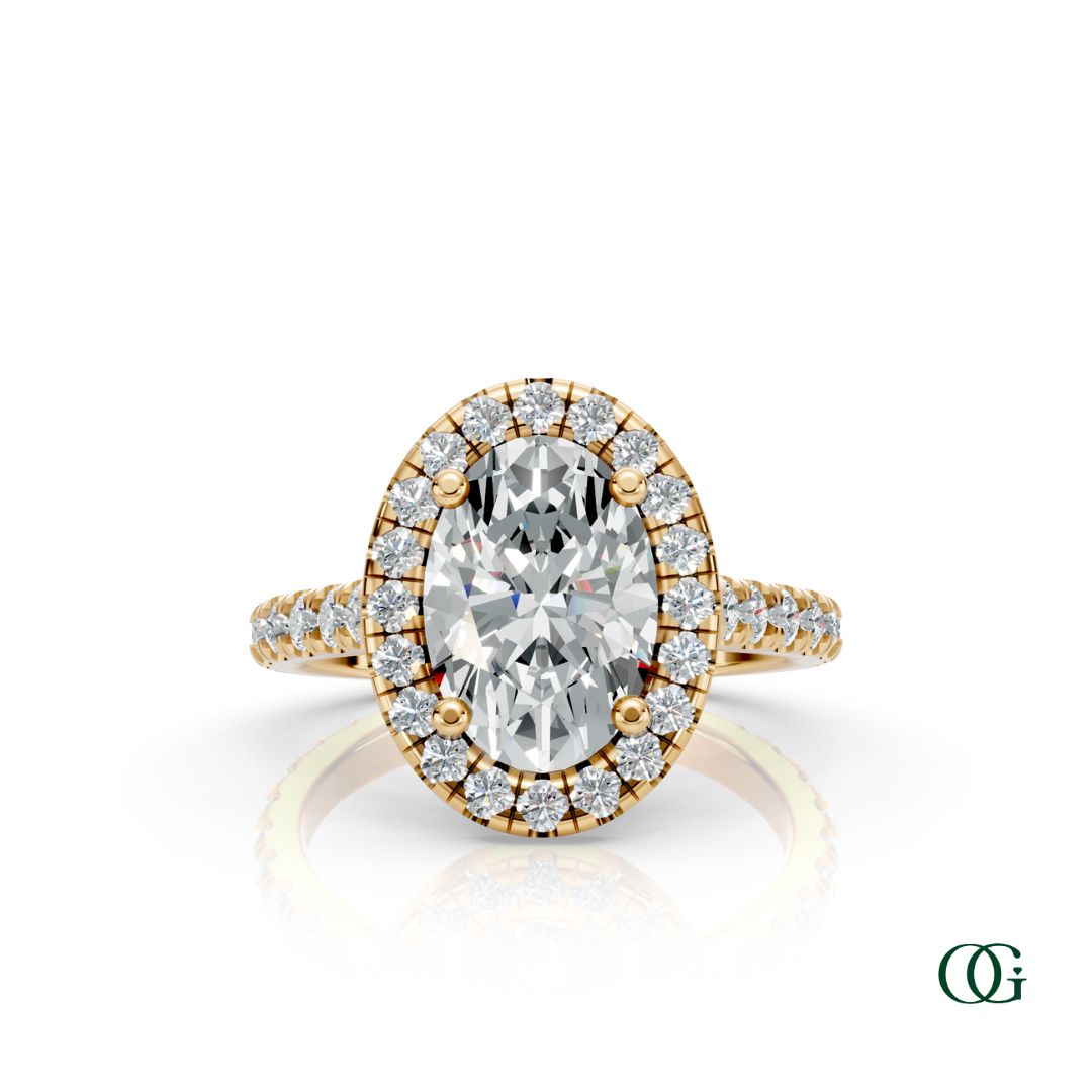 Oval Halo Lab Grown Diamond Engagement Ring