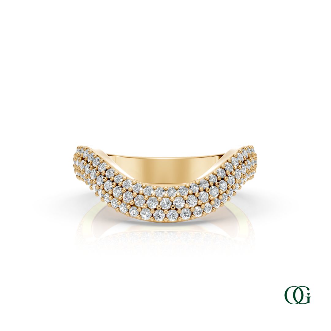 Curved Diamond Statement Ring