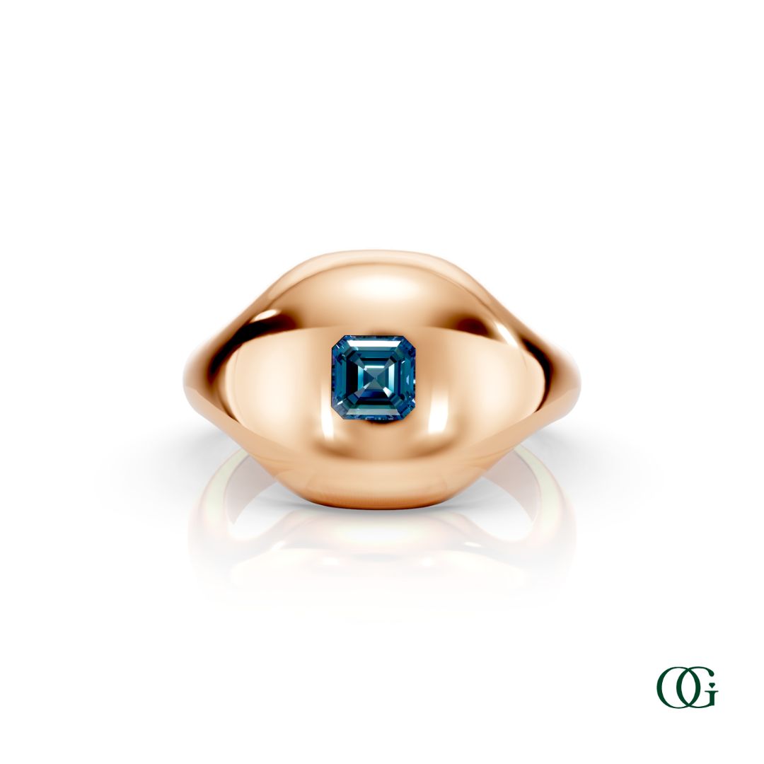 R | 14K Rose Gold Birthstone Pinky Ring with Alexandrite - June