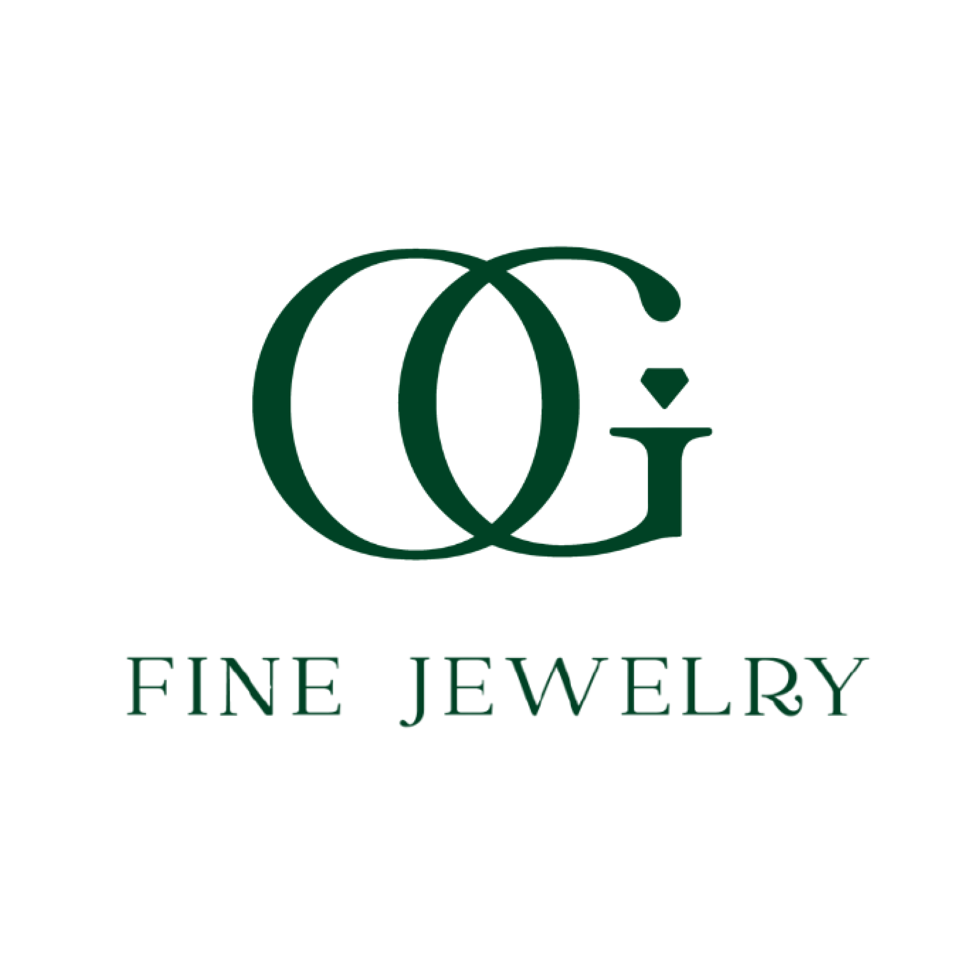 Green OG Fine Jewelry brand logo on a white background