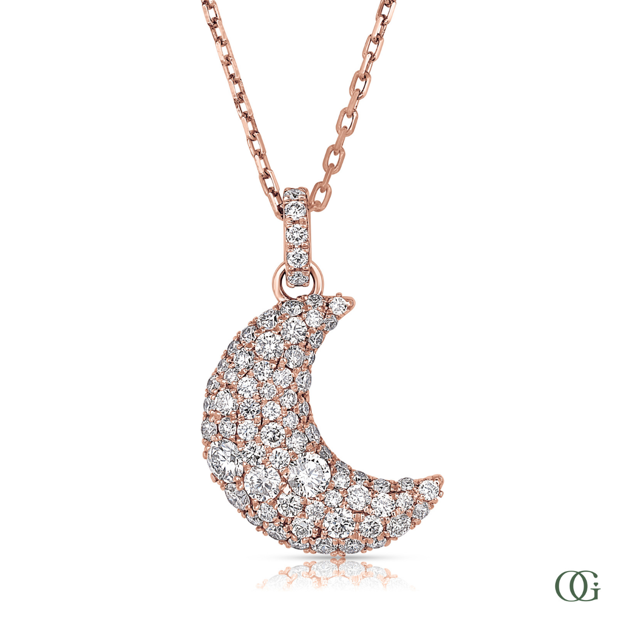 Diamond Crescent Moon Pendant