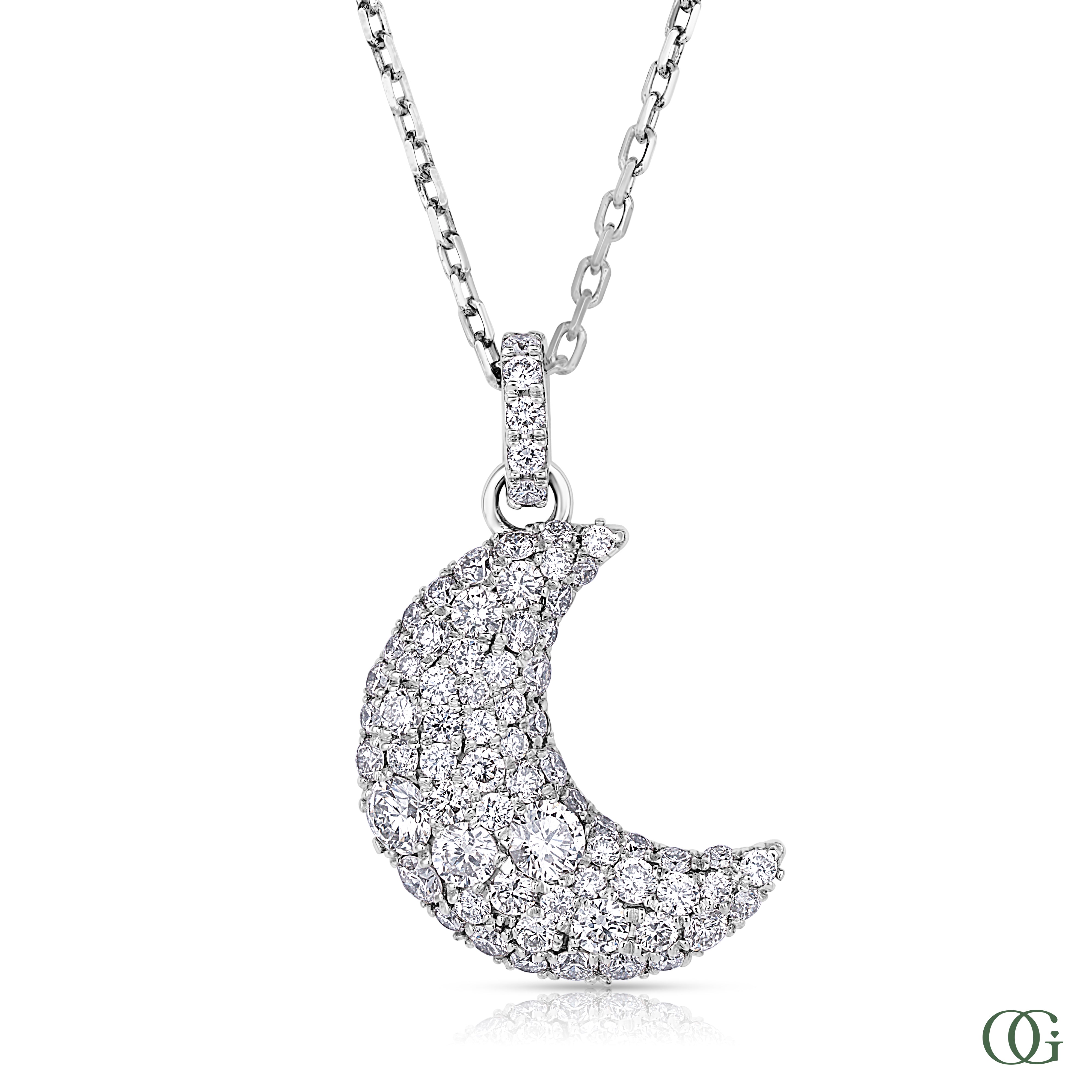 Diamond Crescent Moon Pendant