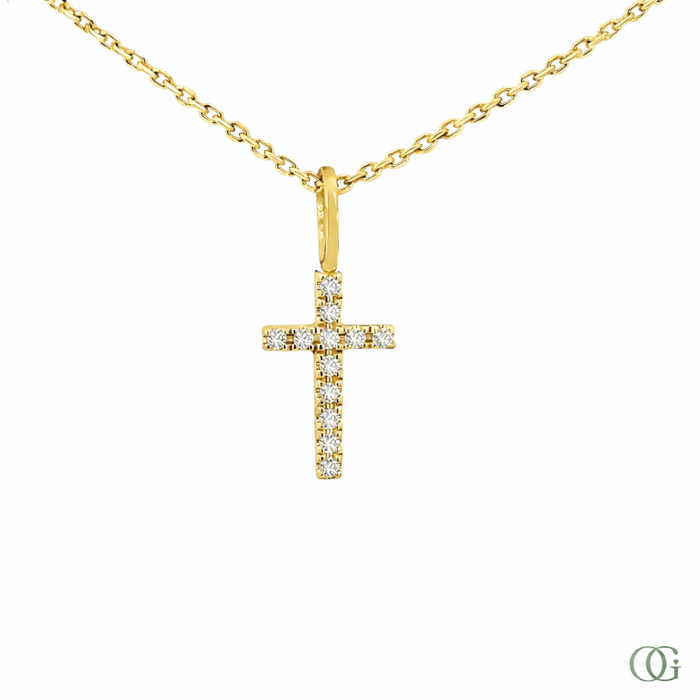 Natural Briliance Diamond Cross Pendant
