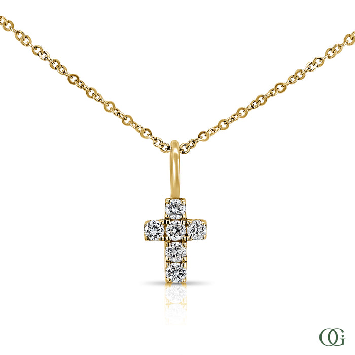 Natural Diamond Dainty Cross Pendant | 0.10 CTW
