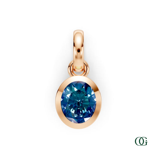 R| Personalized Oval Alexandrite Birthstone Pendant in Rose Gold