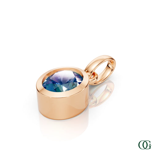 R| Personalized Oval Alexandrite Birthstone Pendant in Rose Gold