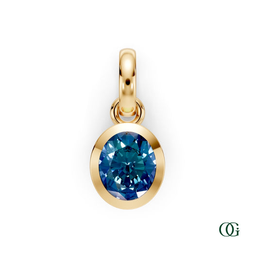 Y| Personalized Oval Alexandrite Birthstone Pendant in Yellow Gold